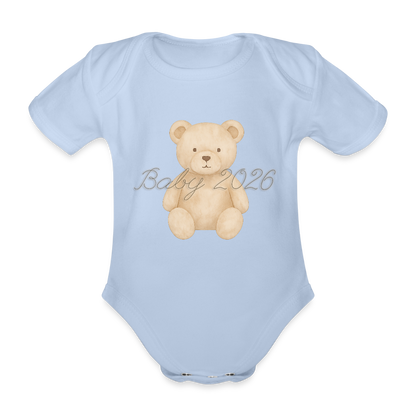 Bio Baby Kurzarm-Body "Baby 2026" - Sky