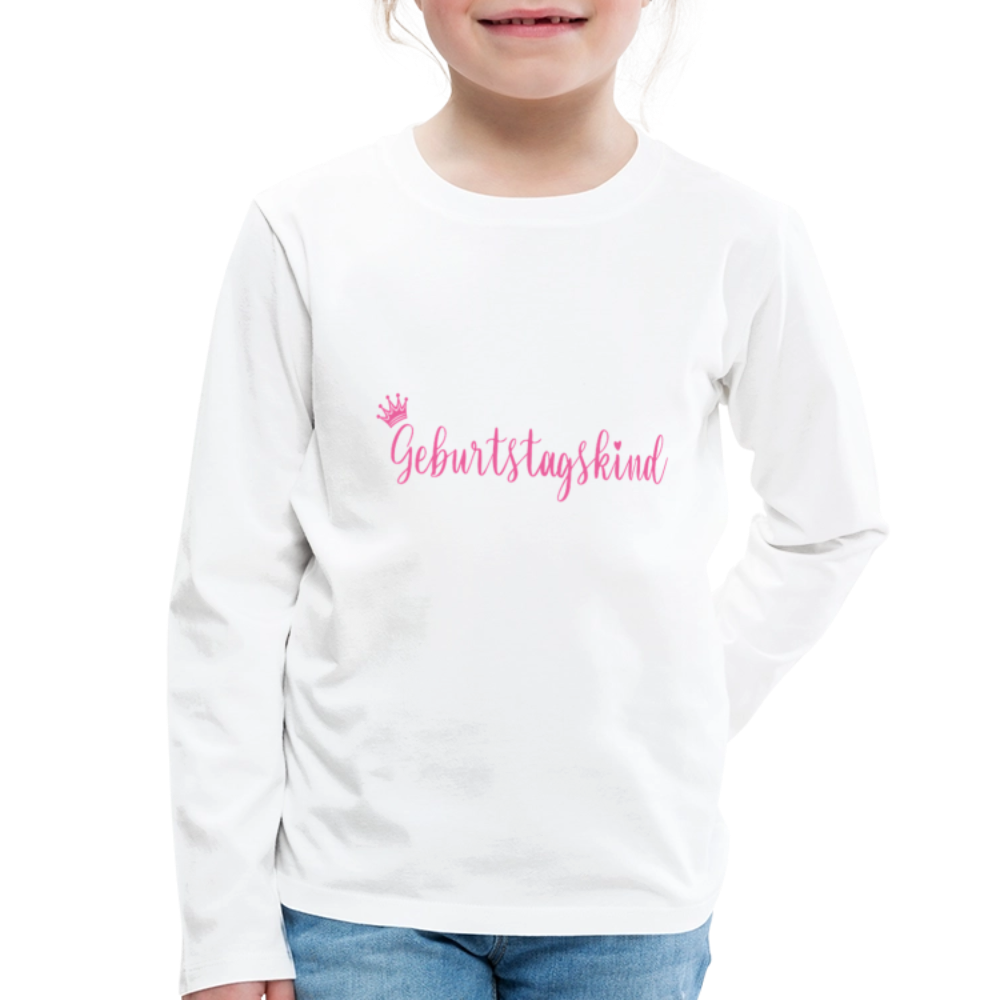 Kinder Langarmshirt "Geburtstagskind" - Weiß