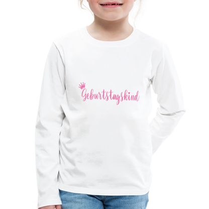 Kinder Langarmshirt "Geburtstagskind" - Weiß