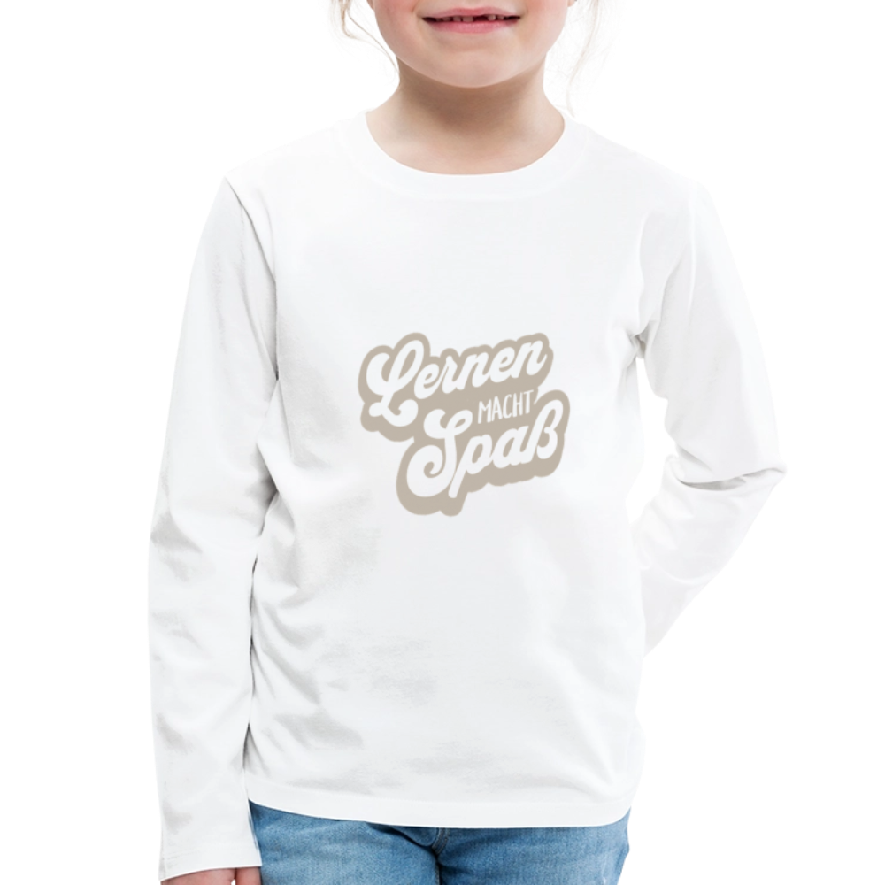 Kinder Langarmshirt "Lernen macht Spaß" - Weiß