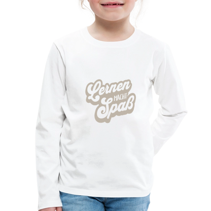 Kinder Langarmshirt "Lernen macht Spaß" - Weiß