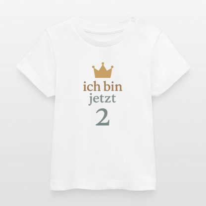 Bio Baby T-Shirt "ich bin jetzt zwei" - Weiß