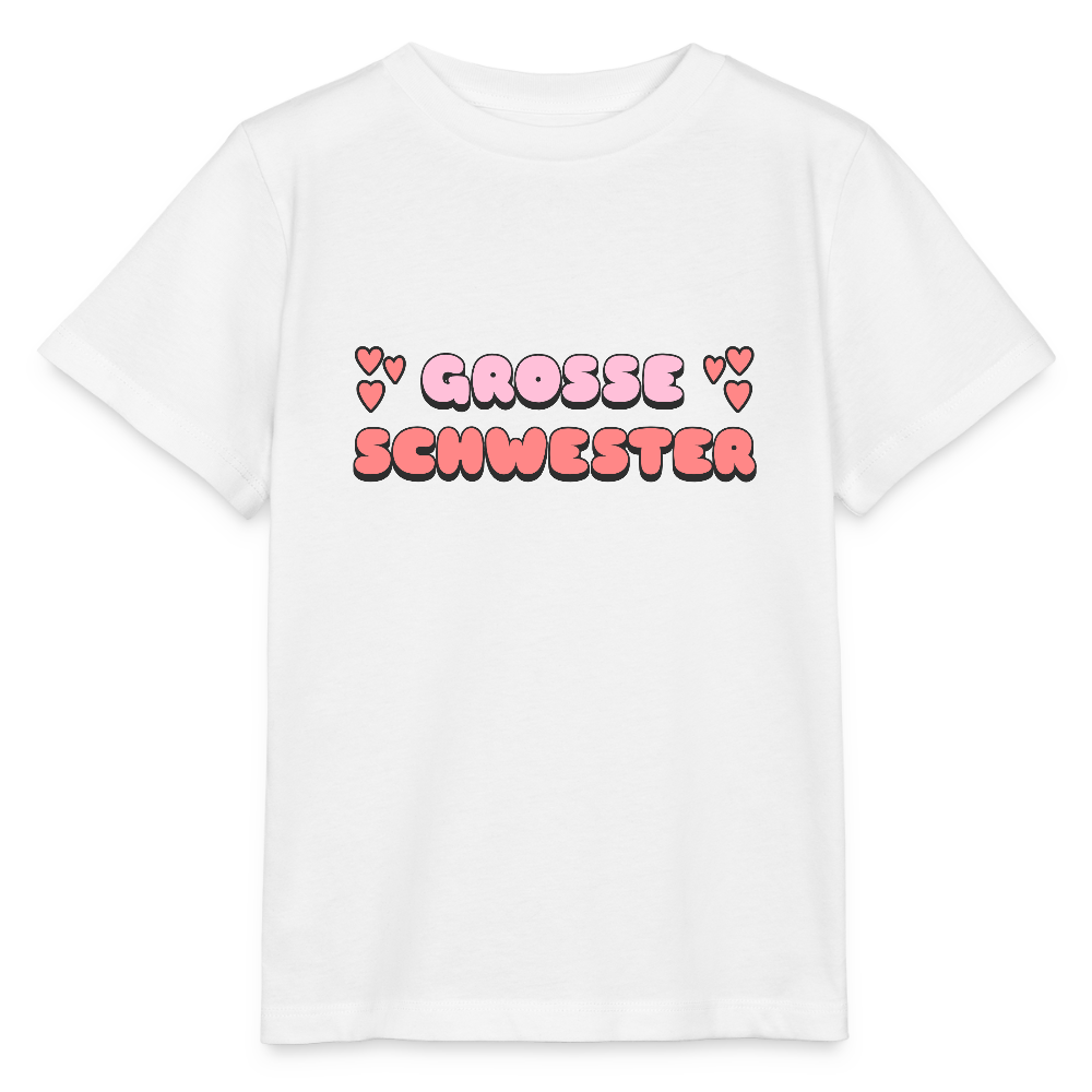 Bio Kinder T-Shirt "Grosse Schwester" - Weiß