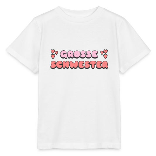 Bio Kinder T-Shirt "Grosse Schwester" - Weiß
