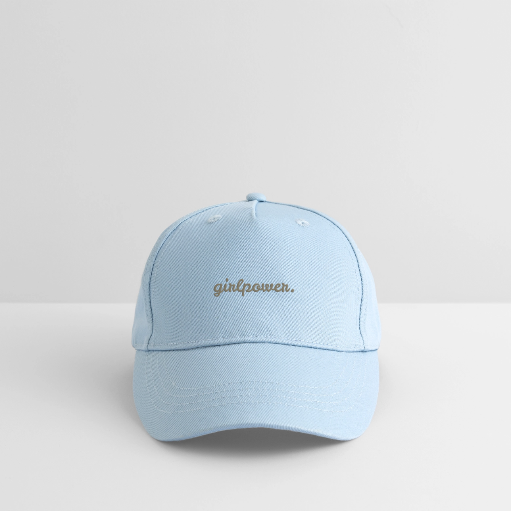 Bio Kinder Kappe "girlpower." - Hellblau