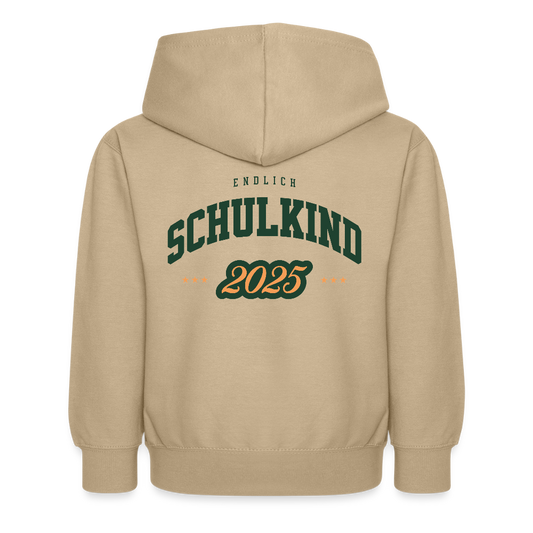 Kinder Kapuzenpullover "Endlich Schulkind 2025" - Sand