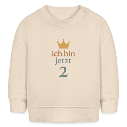 Bio Baby Pullover "ich bin jetzt zwei" - Weißgrau
