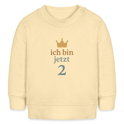 Bio Baby Pullover "ich bin jetzt zwei" - Creme