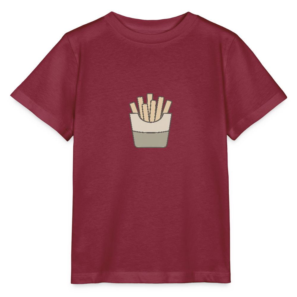 Bio Kinder T-Shirt "Pommes" - Burgunderrot