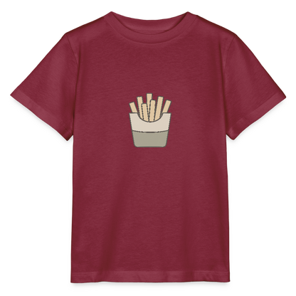 Bio Kinder T-Shirt "Pommes" - Burgunderrot