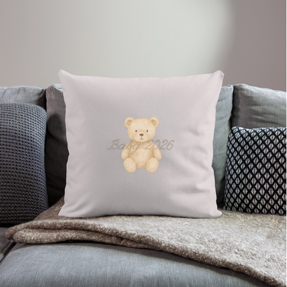Sofakissen mit Füllung 44 x 44 cm "Baby 2026" - helles Taupe