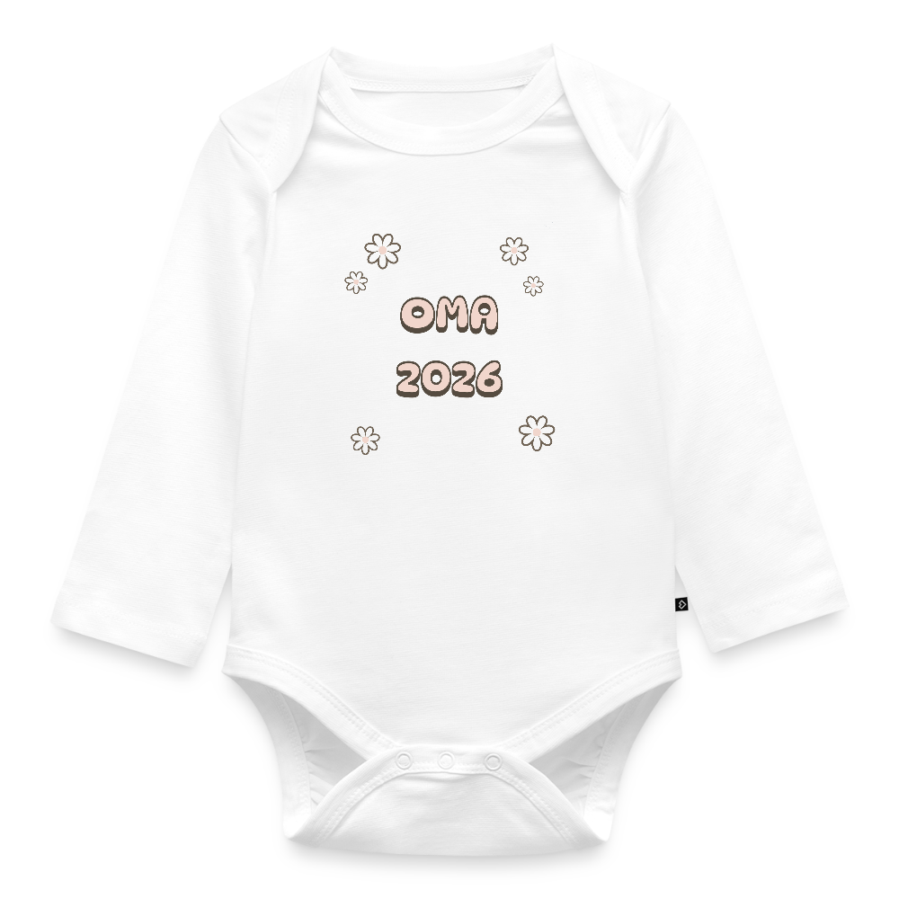 Bio Baby Langarm-Body "Oma 2026" - Weiß