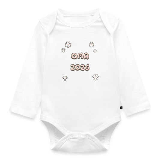 Bio Baby Langarm-Body "Oma 2026" - Weiß