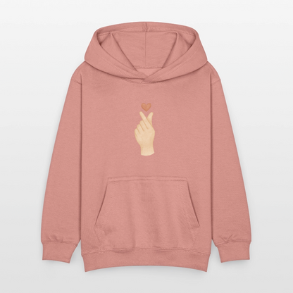 Kinder Kapuzenpullover "Herz" - Altrosa