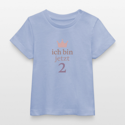 Bio Baby T-Shirt "ich bin jetzt zwei" - Sky