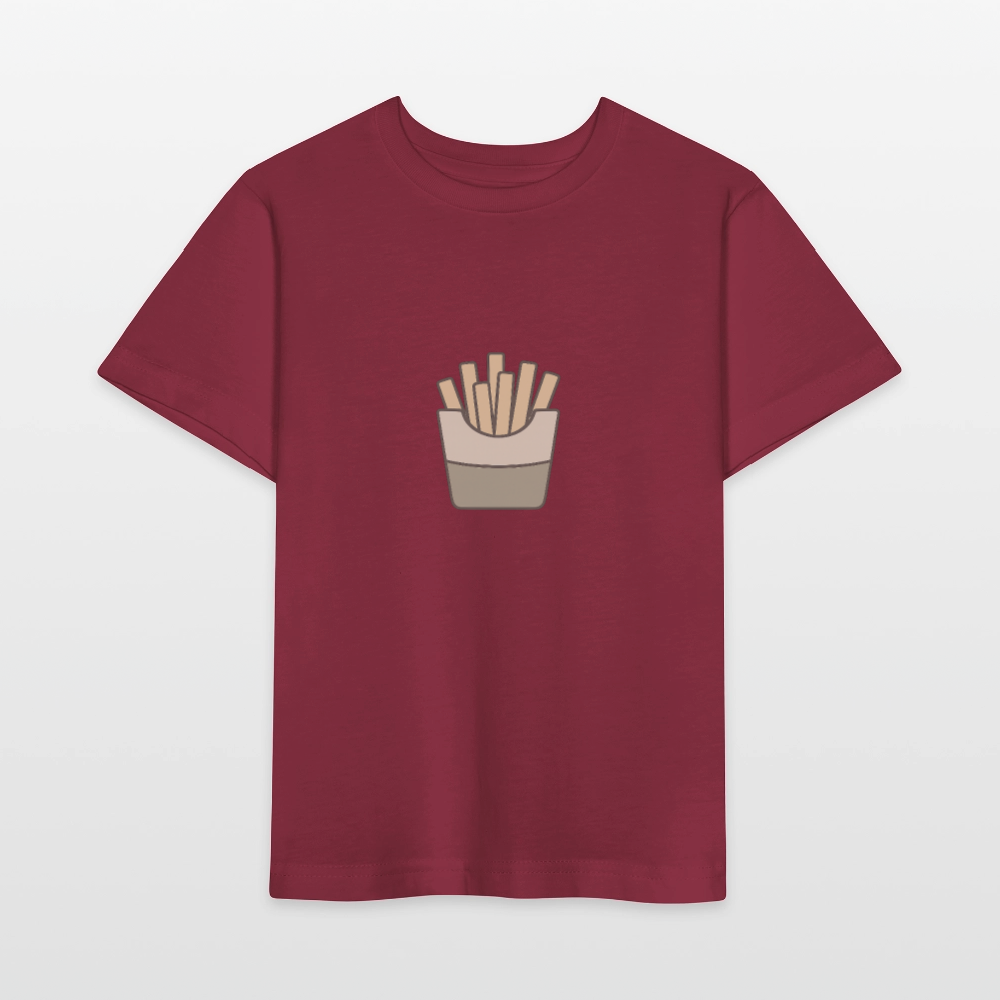 Bio Kinder T-Shirt "Pommes" - Burgunderrot