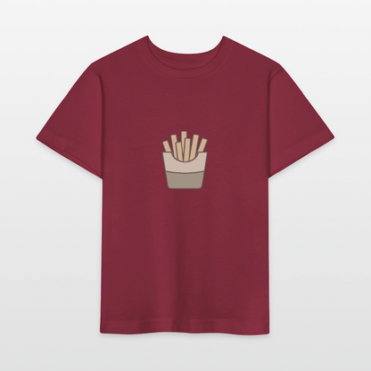 Bio Kinder T-Shirt "Pommes" - Burgunderrot