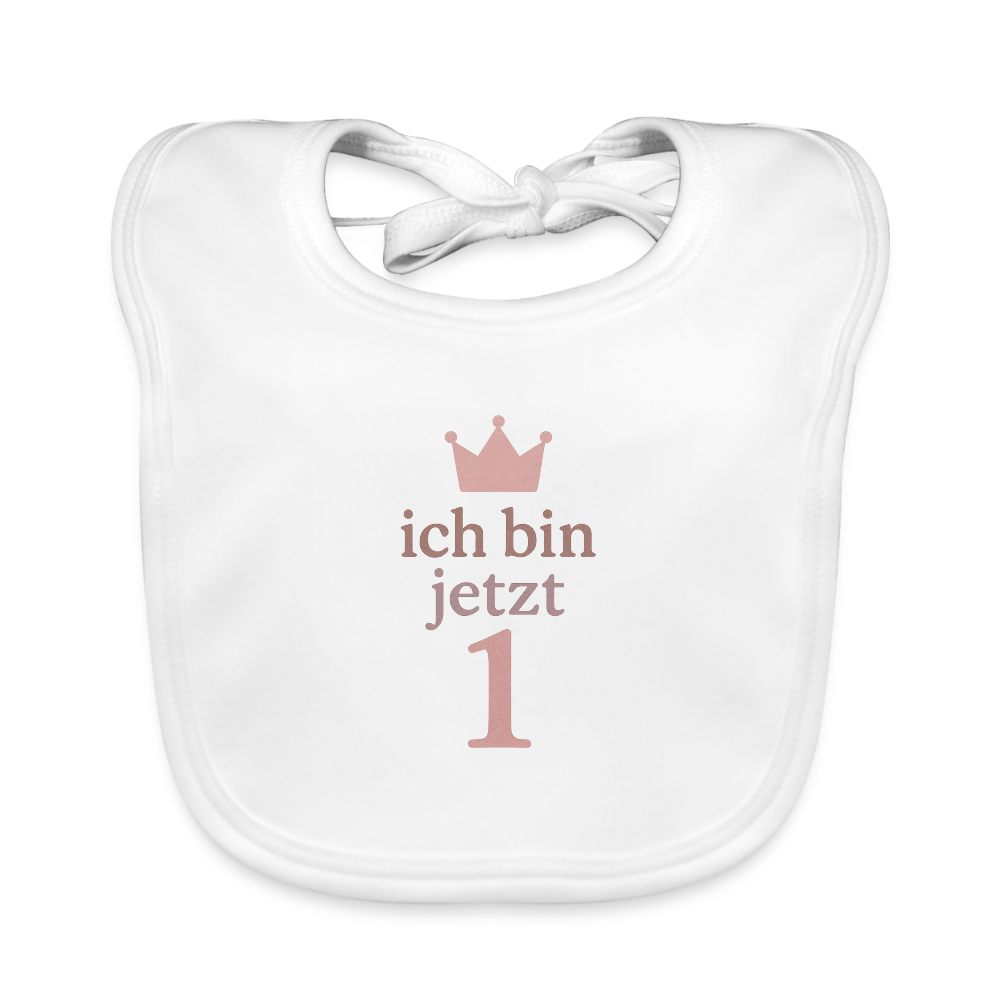 Bio Baby Lätzchen "ich bin jetzt eins" - Weiß