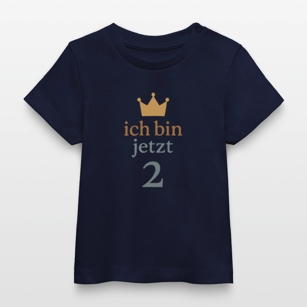 Bio Baby T-Shirt "ich bin jetzt zwei" - Navy