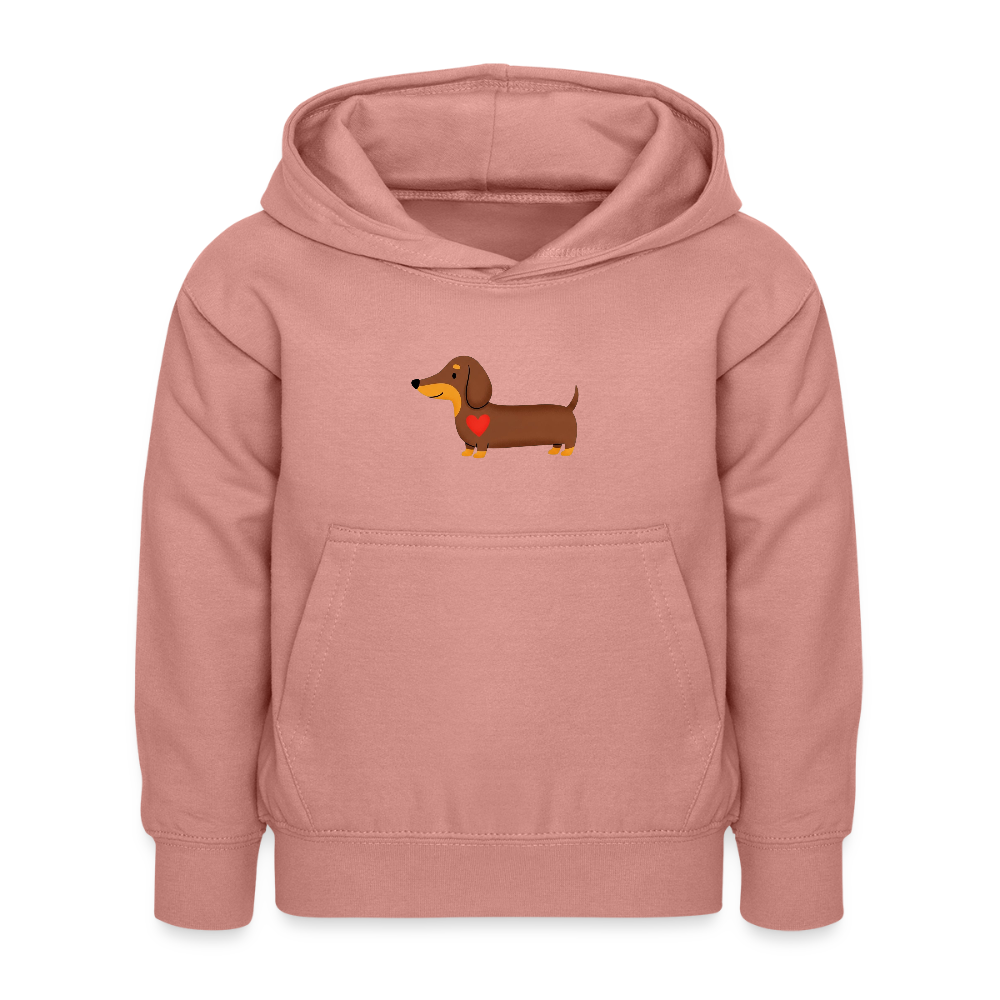 Kinder Kapuzenpullover "Dackel" - Altrosa