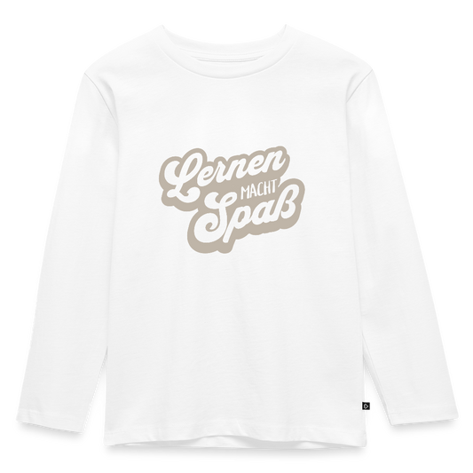 Kinder Langarmshirt "Lernen macht Spaß" - Weiß