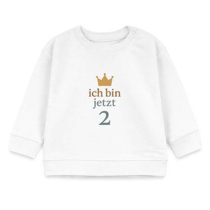 Bio Baby Pullover "ich bin jetzt zwei" - Weiß