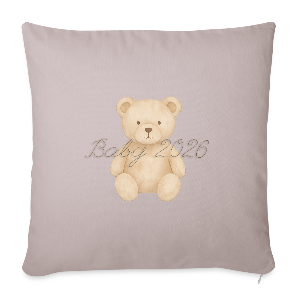 Sofakissen mit Füllung 44 x 44 cm "Baby 2026" - helles Taupe