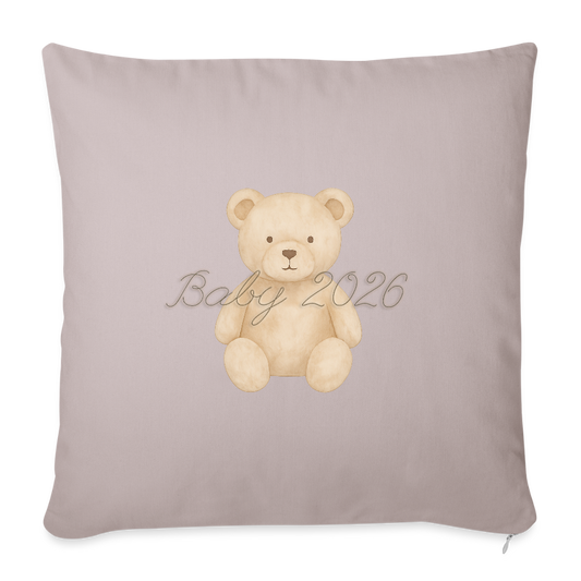Sofakissen mit Füllung 44 x 44 cm "Baby 2026" - helles Taupe