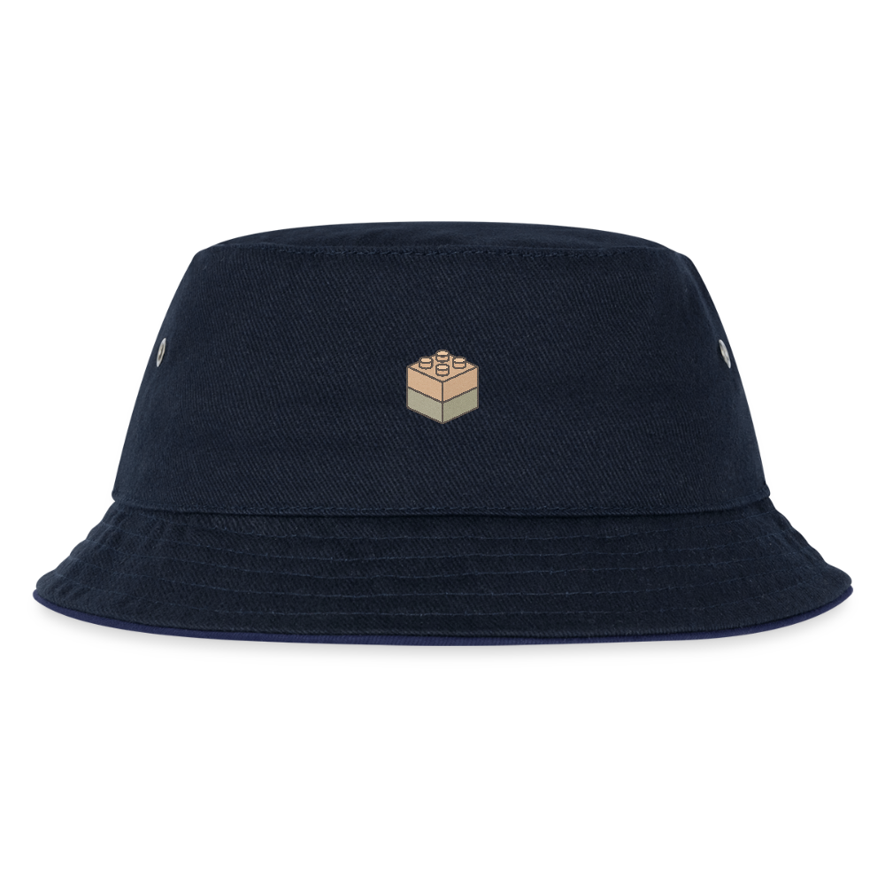 Kinder Anglerhut "Bausteine" - navy/navy