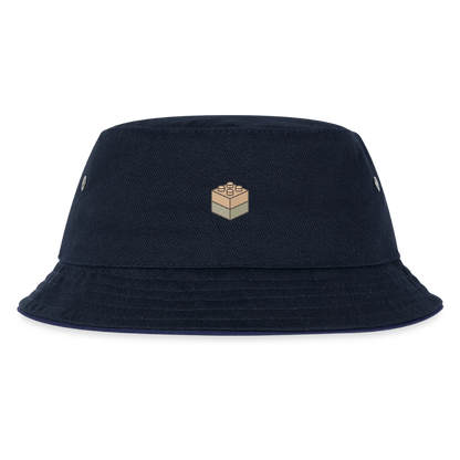 Kinder Anglerhut "Bausteine" - navy/navy