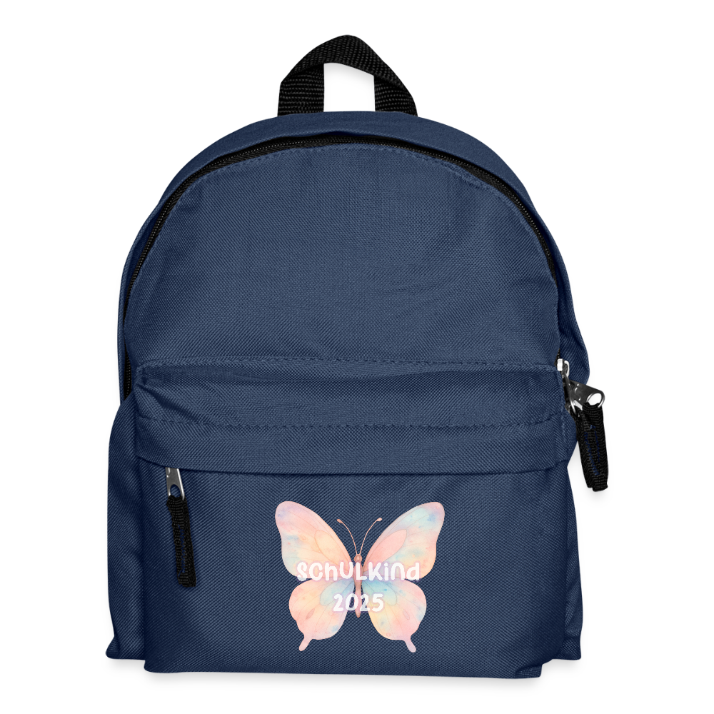 Kinder Rucksack "Schulkind 2025 Schmetterling" - Navy