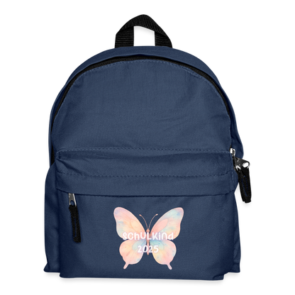 Kinder Rucksack "Schulkind 2025 Schmetterling" - Navy