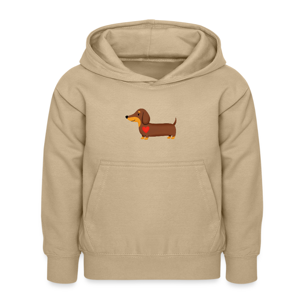 Kinder Kapuzenpullover "Dackel" - Sand