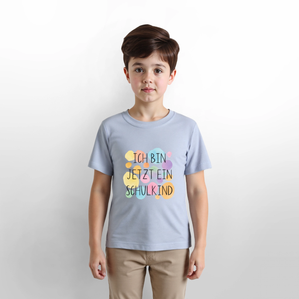 Bio Kinder T-Shirt "Ich bin jetzt ein Schulkind" - Lavendel-Violett