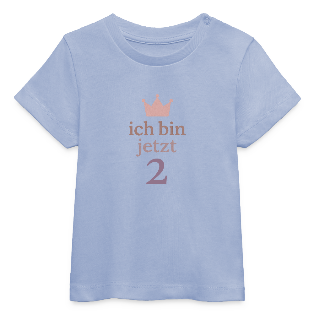 Bio Baby T-Shirt "ich bin jetzt zwei" - Sky