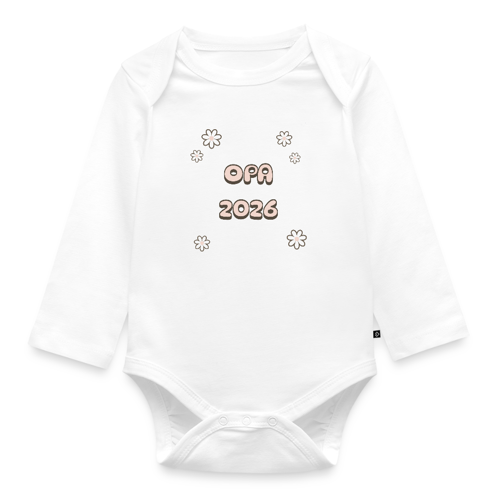 Bio Baby Langarm-Body "Opa 2026" - Weiß