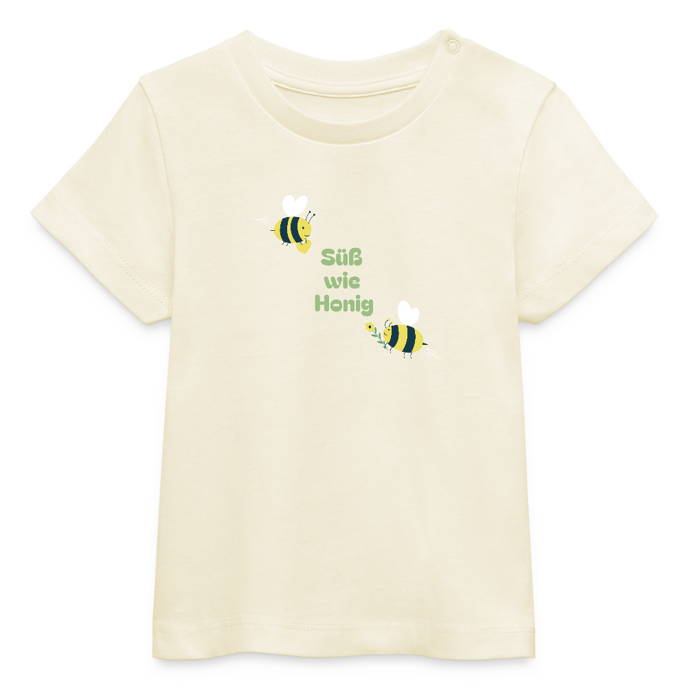 Bio Baby T-Shirt "Süß wie Honig" - Weißgrau
