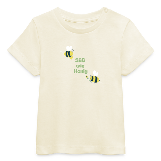 Bio Baby T-Shirt "Süß wie Honig" - Weißgrau