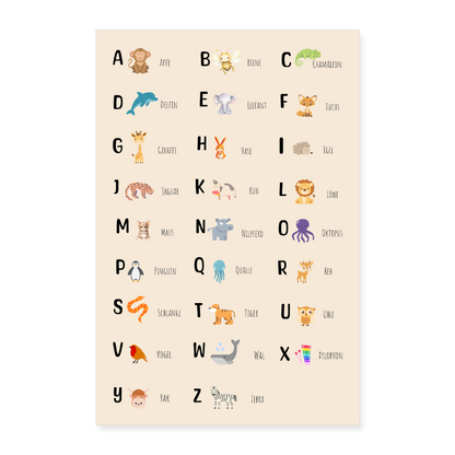 Alphabet Poster 40x60 cm - Weiß