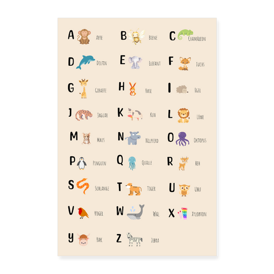 Alphabet Poster 40x60 cm - Weiß