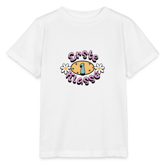 Bio Kinder T-Shirt "Erste Klasse" - Weiß