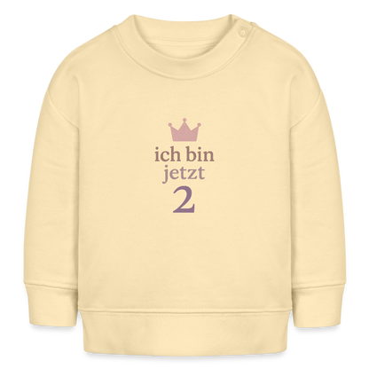 Bio Baby Pullover "ich bin jetzt zwei" - Creme