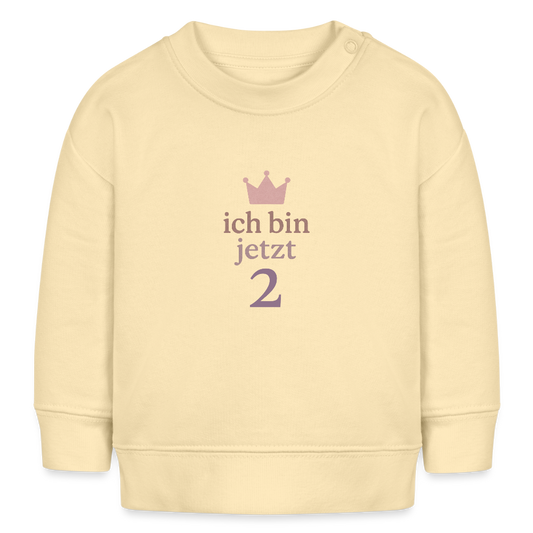 Bio Baby Pullover "ich bin jetzt zwei" - Creme