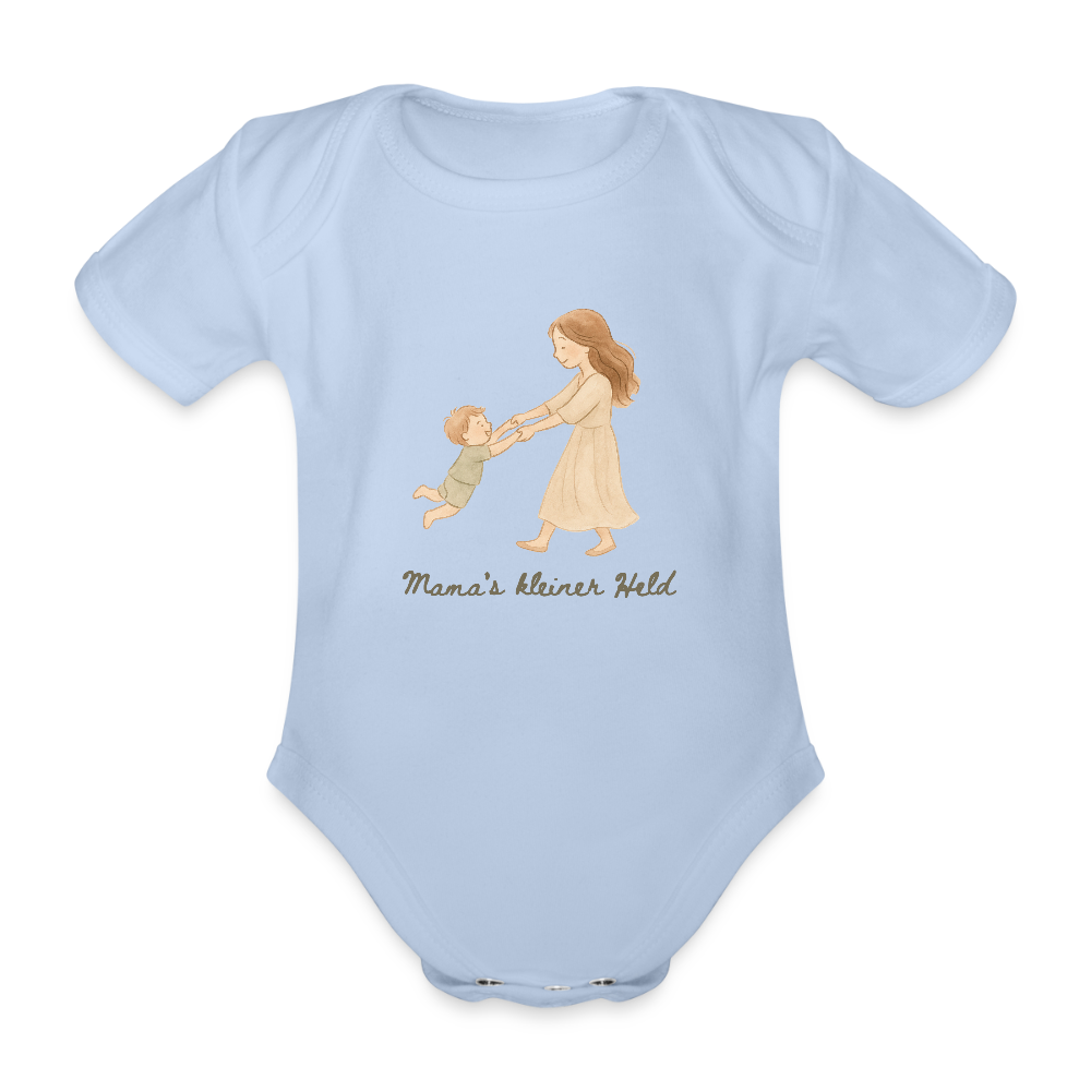 Bio Baby Kurzarm-Body "kleiner Held" - Sky