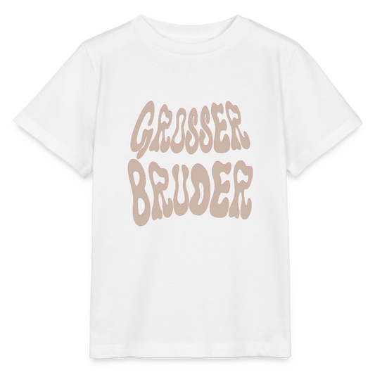 Bio Kinder T-Shirt "Grosser Bruder" - Weiß