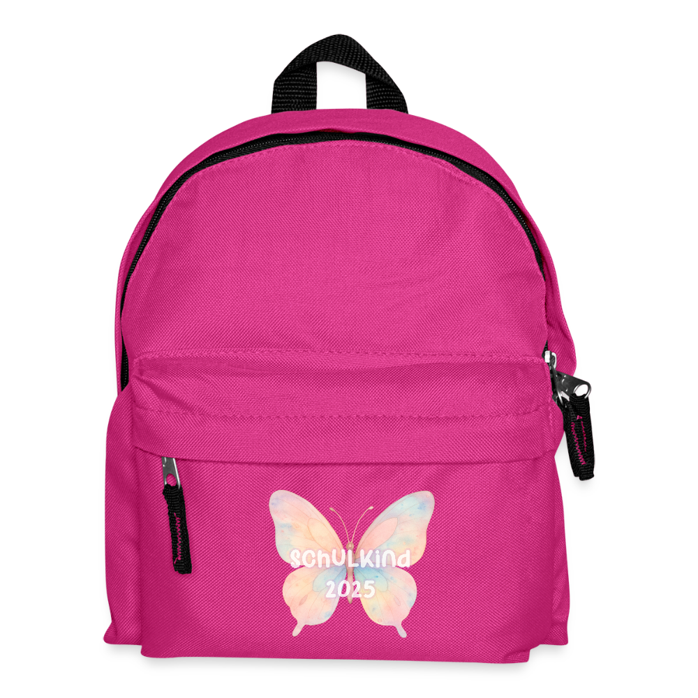 Kinder Rucksack "Schulkind 2025 Schmetterling" - Fuchsia
