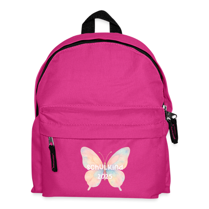 Kinder Rucksack "Schulkind 2025 Schmetterling" - Fuchsia