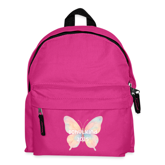 Kinder Rucksack "Schulkind 2025 Schmetterling" - Fuchsia