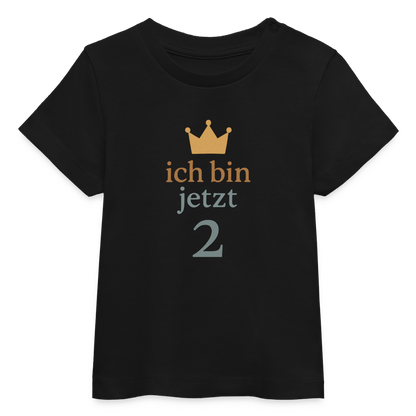 Bio Baby T-Shirt "ich bin jetzt zwei" - Schwarz
