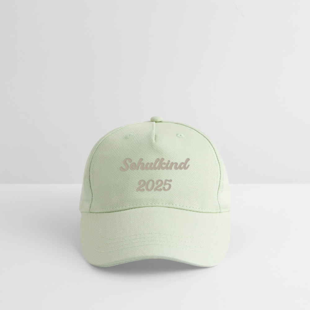 Bio Kinder Kappe "Schulkind 2025" - Helles Mintgrün
